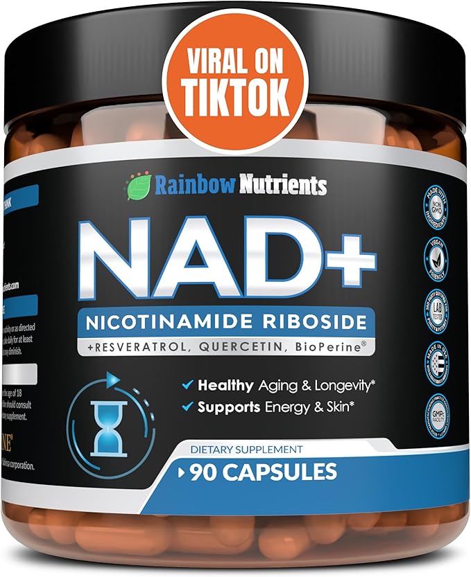 2010 MG NAD+ Supplement- Nicotinamide Riboside Resveratrol Quercetin &amp BioPerine® (High Absorption)- Natural NAD Booster for Anti-Aging Cellular Energy Skin- For Women &amp Men- 90 V Capsules