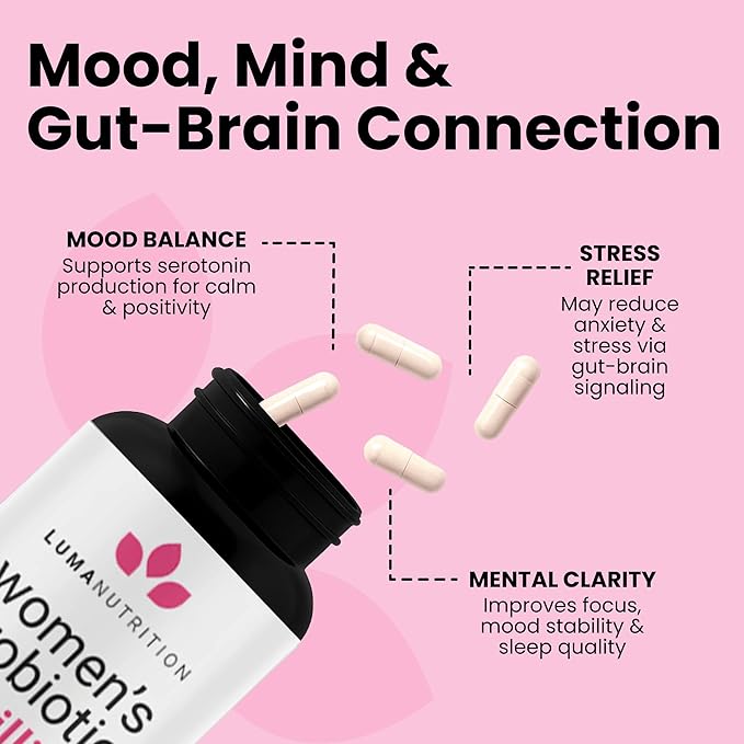 Luma Nutrition Probiotics for Women with Prebiotics - 50 Billion CFU - Formulated for Digestive Immune &amp Feminine Support - 60 Capsules