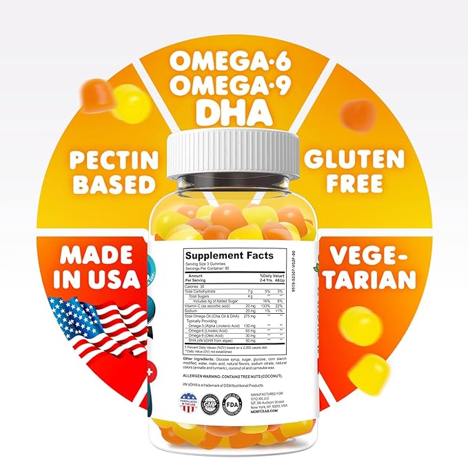 DR. MORITZ Vegan Omega 3 Gummies for Kids and Toddlers (240 Count) Kids Omega 3 Gummies for Brain &amp Heart Health No Fish Oil &amp Gluten Free