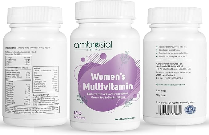 AMBROSIAL Women's Multivitamin Tablets for Womens (Pack of 1-120 Tablets)
