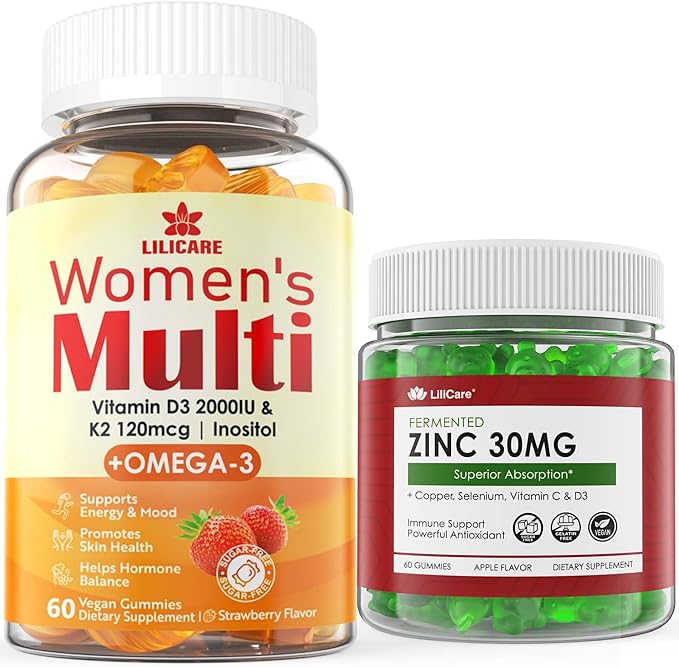 Womens Multivitamin Gummy with Sugar Free Zinc Gummies