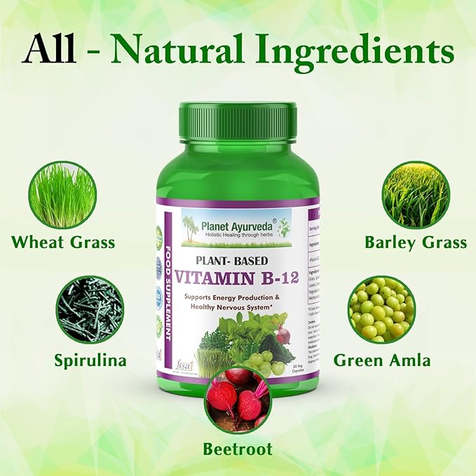 Planet Ayurveda Plant Based Vitamin D3 Organic Healthy Bones Immunity Mood for Women Men Children 60 CT (30-60 Days) (Pack of 1)