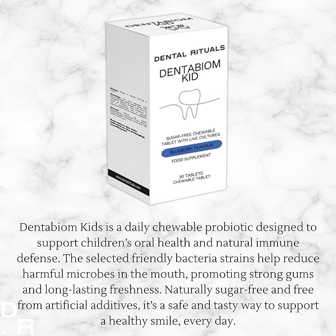 Dentabiom Bundle – Adult &amp Kid Probiotic Chewable Tablets for Oral Health Sugar-Free 60 Count (Mint + Blueberry)