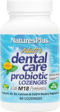 NaturesPlus Adult’s Dental Care Probiotic - 60 Lozenges - Supplement for Teeth &amp Gum Health - Peppermint Flavor - 30 Servings
