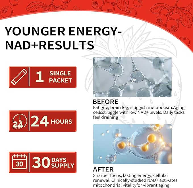 NAD Resveratrol Supplement 30 NAD Liquid Packets - Fast Absorbing Liquid Formula with Nicotinamide | Riboside | PQQ Cellular Energy &amp Metabolism Support NMN Supplement Alternative