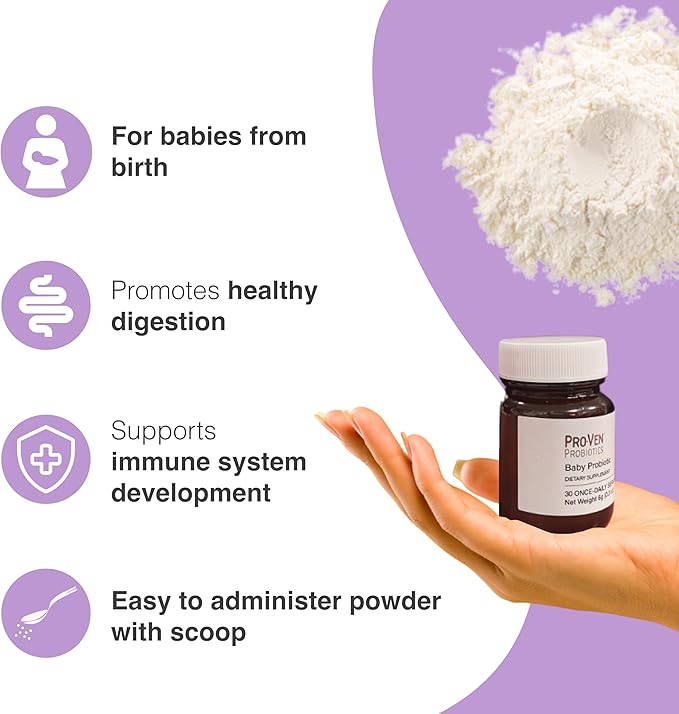 Pro-Ven Probiotics | Baby Probiotic | Powder with Scoop | from Birth to 3 Years of Age | Pure &amp Safe | 10 Billion CFUs | Gut &amp Immune Support | Multi-Strain