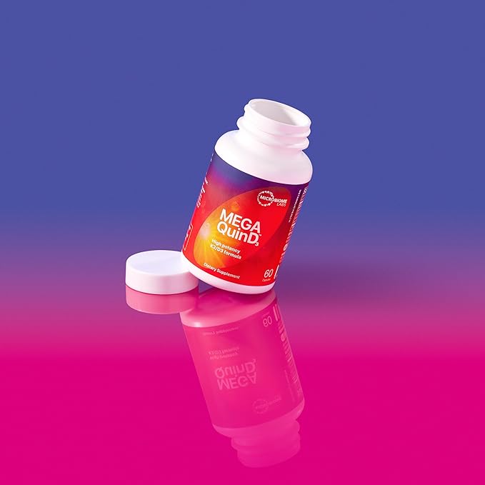 Microbiome Labs MegaQuin D3 + K2 - High Potency Vitamin D3 K2 Supplement - Bioactive &amp Bioavailable - Vitamin D3 5000 iu &amp MK-7 - Support Bone Heart Nerve &amp Immune Health (60 Capsules)