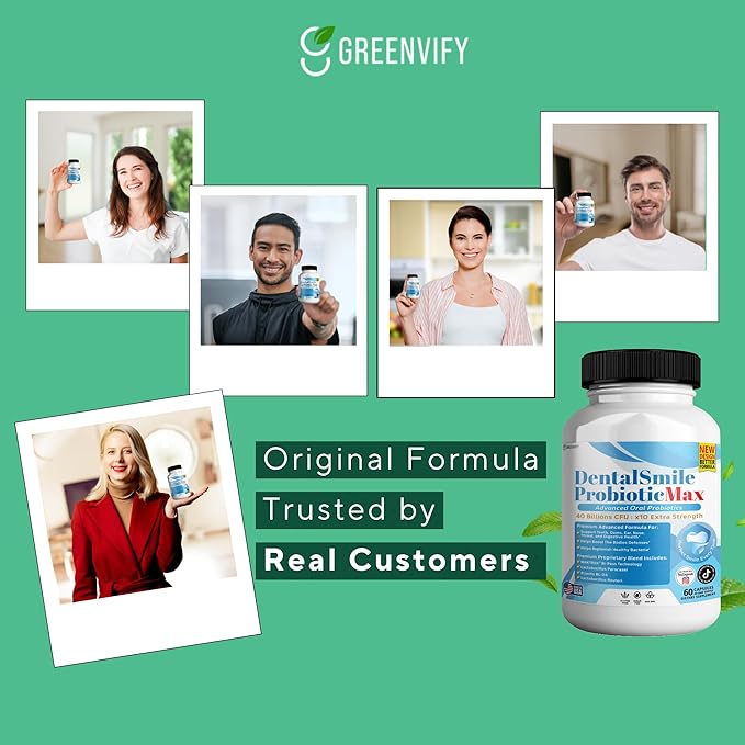DentalSmile ProbioticMax Advanced Oral Probiotic Supplement 40 Billion CFU 60 Capsules Gluten Free (1)