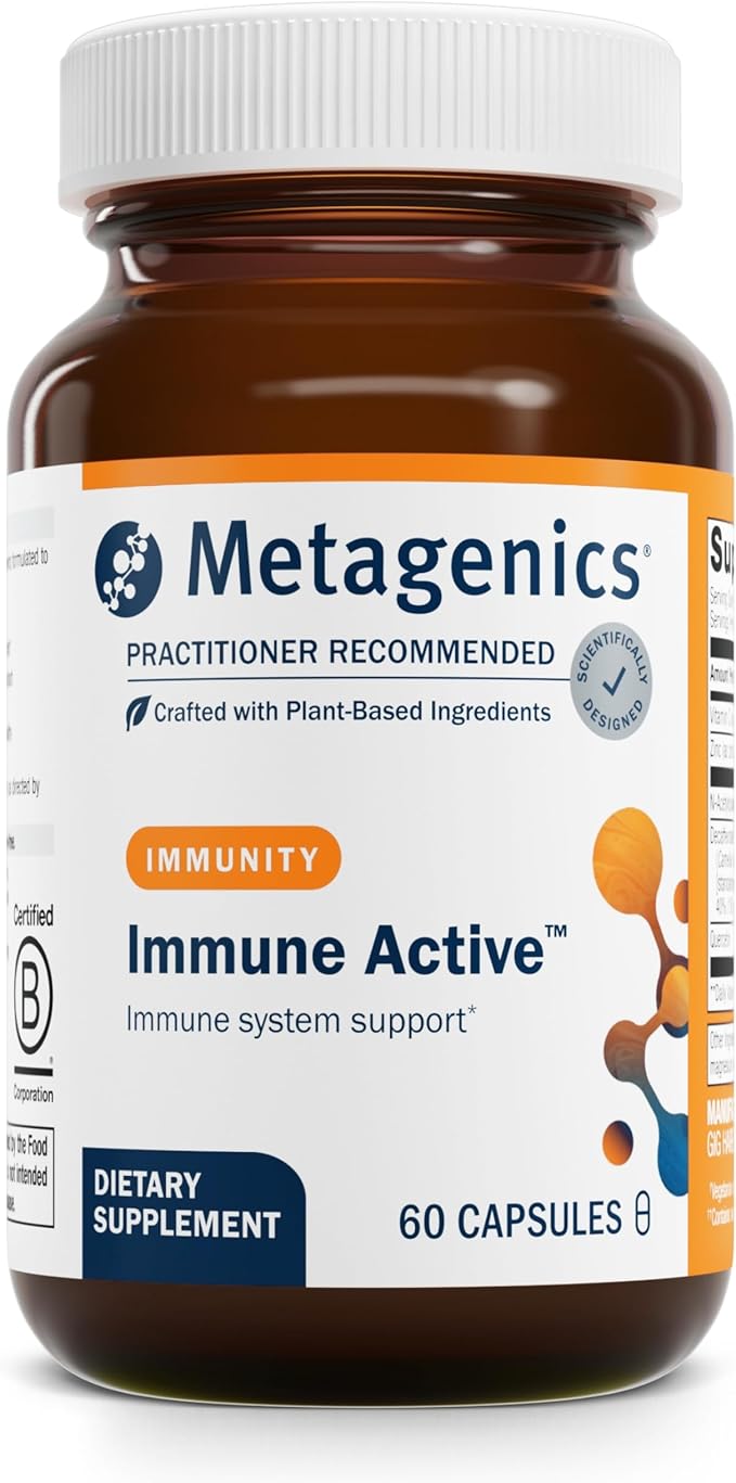 Metagenics Bundle - Immune Active &amp D3 10000 + K - 60 Capsules of Immune Active for Immune Health Support - 60 Softgels of D3 10000 + K for Immune Support Bone Health &amp Heart Health