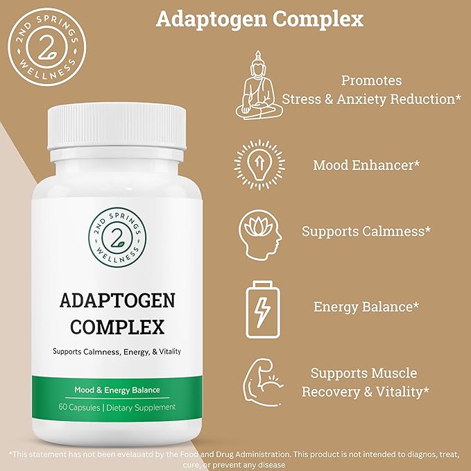Men's Daily 7 Essentials &amp Adaptogen Complex Bundle - Complete Multivitamin Pack and Stress Adaptation Support for Men's Optimal Health