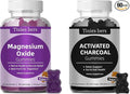 Activated Charcoal Gummies 400mg Magnesium Oxide Gummies 500mg Sugar Free for Adults &amp Kids Quicker to Cleanse Detox Gas Relief Gut &amp Oral Health Best Mg Form for ‘Digestion’