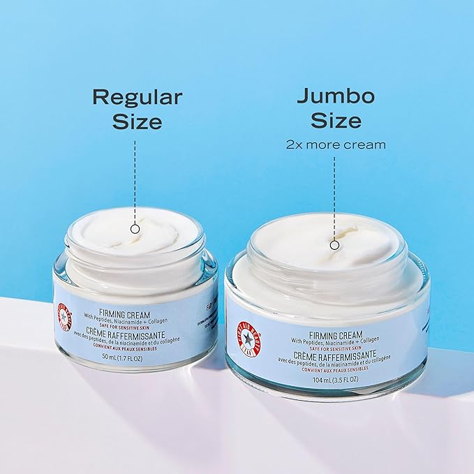 First Aid Beauty - Firming Collagen Cream with Peptides &amp Niacinamide Ultra-Rich Plumping Moisturizer Hydrates &amp Visibly Firms Non-Comedogenic Safe for Sensitive Skin 3.5 oz