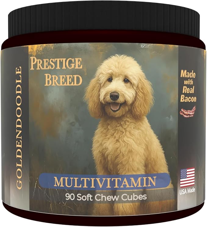 Multivitamins Balanced Nutrition for Your Goldendoodle 90 Count Made in The USA with Real Bacon