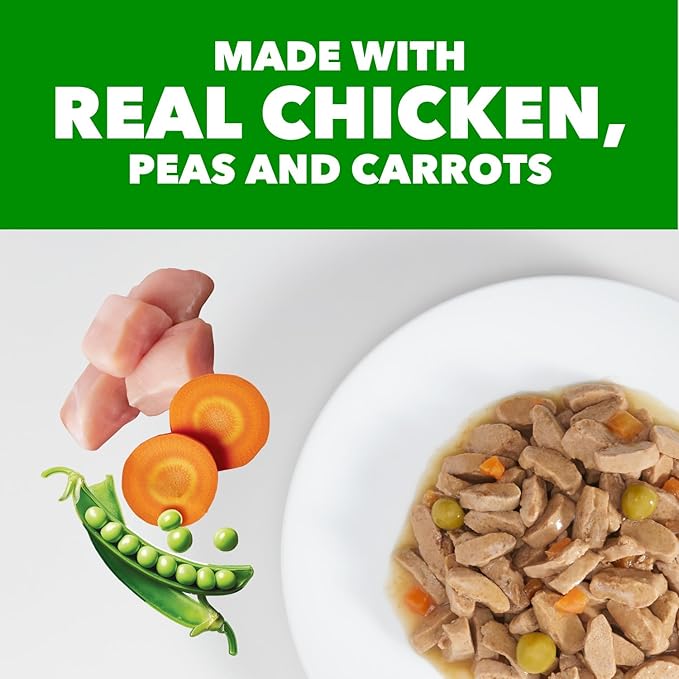 IAMS Proactive Health Adult Wet Dog Food Chicken Peas and Carrots Recipe 3.5 oz. Pouch (16 Count Pack of 1)