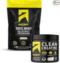 Ascent 100% Whey Protein Powder Vanilla Bean 2 lb &amp Creatine Monohydrate Powder Unflavored 45 Servings