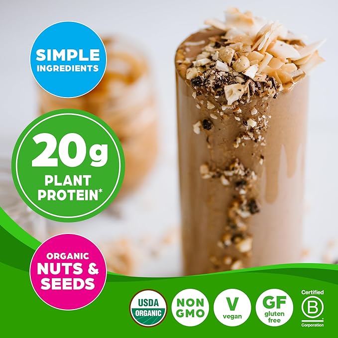 Orgain Organic Simple Vegan Protein Powder Peanut Butter - 20g Plant Based Protein With less Ingredients No Artificial Sweeteners Gluten Free No Dairy or Lactose 1.25 lb (Packaging May Vary)
