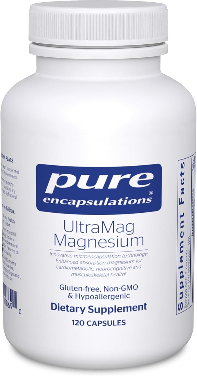 Pure Encapsulations UltraMag Magnesium - Superior Absorption - Bone &amp Muscle Support* - Essential Minerals Supplement - Vegan &amp Non-GMO - 120 Capsules