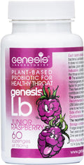 Genesis LB Junior Kids Probiotic | Plant-Based Raspberry Probiotic Lozenges for Children | BIO Vegan Oral &amp Throat Health + Gut &amp Immune Support | Dairy-Free Gluten-Free 60 Tablets