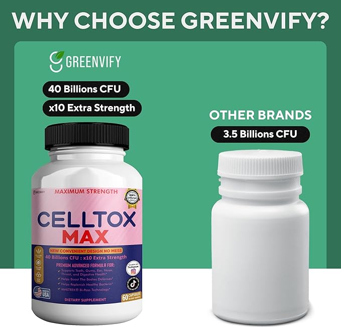 CellTox Max Probiotic Supplement Maximum Strength 40 Billion CFU 60 Capsules 30-Day Supply (1)