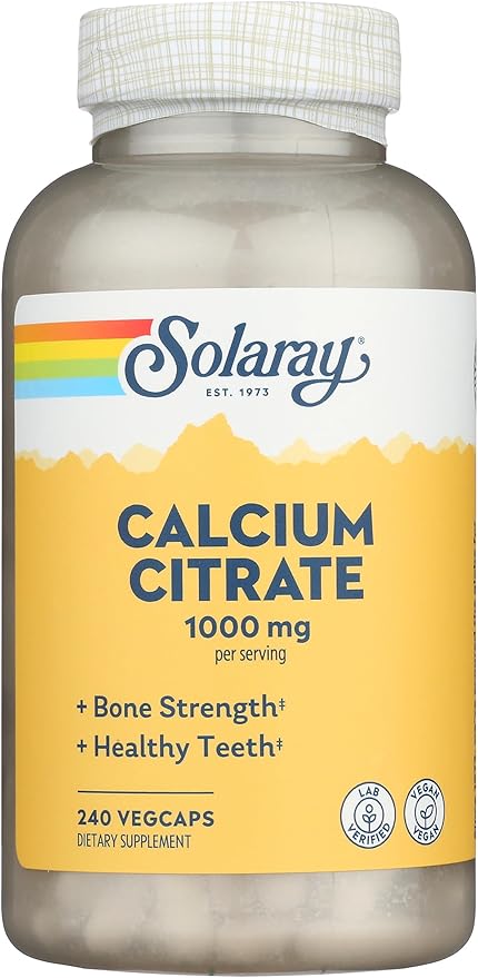 Solaray Calcium Citrate 240 Caps 0.75 Bottle