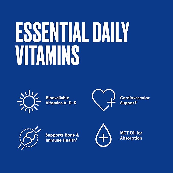 Bulletproof Vitamins A-D-K Softgels 30 Count Supplement for Heart Bone Health and Immune Support (Pack of 2)