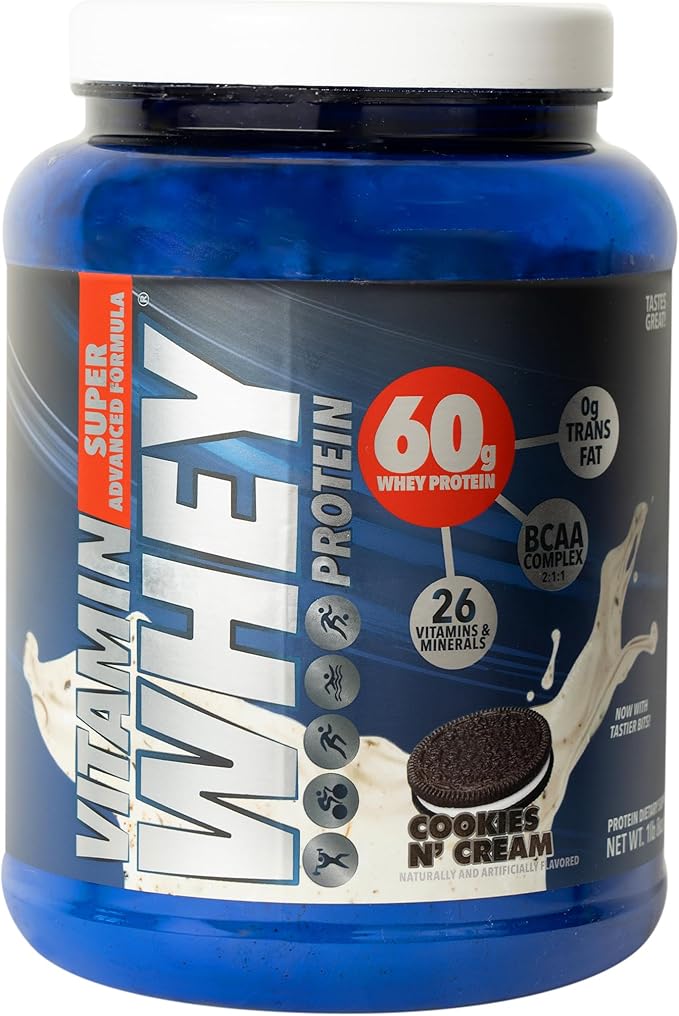 Protein Cookies N Cream 60g Whey Protein BCAA Complex 26 Vitamins &amp Minerals Gluten Free 1.5 LB