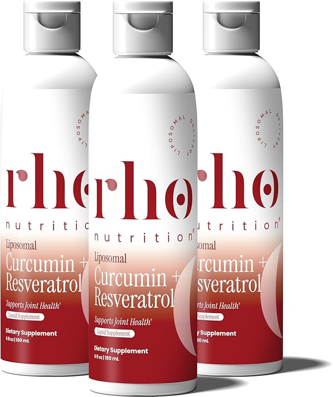 Rho Nutrition Liposomal Curcumin + Resveratrol (3 Pack) – Ultra High Absorption Liquid Curcumin Supplement – Promotes Joint Comfort Mobility Cellular Health and Overall Well-Being