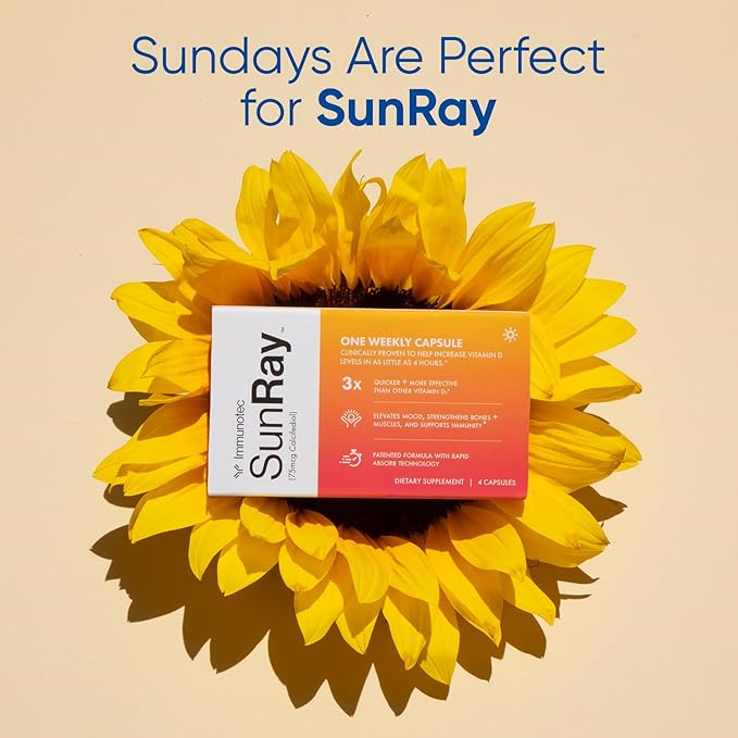Immunotec Sunray Vitamin D 5-Month Supply – Calcifediol 75 mcg – Once a Week Dose – Superior Absorption - Fast Acting