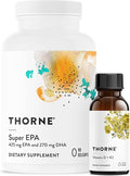 THORNE - Super EPA (90 Gelcaps) &amp Vitamin D + K2 (1 Oz) Bundle - Supports Bone Health Muscle Structure &amp Joint Health - Gluten Dairy &amp Soy-Free