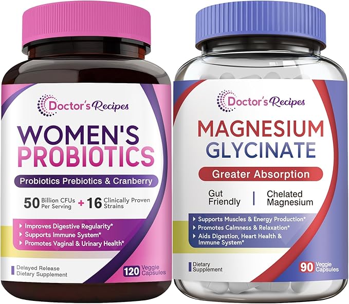 Doctor's Recipes Women’s Probiotic with Organic Cranberry &amp Magnesium Glycinate