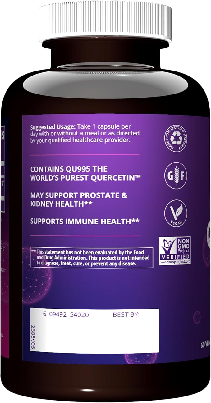 MRM Nutrition Quercetin| Immune + Cardiovascular Health | 500mg per Serving | Made with QU995: Worldâ€™s purest quercetinâ„¢ | Antioxidant Status | 60 Servings