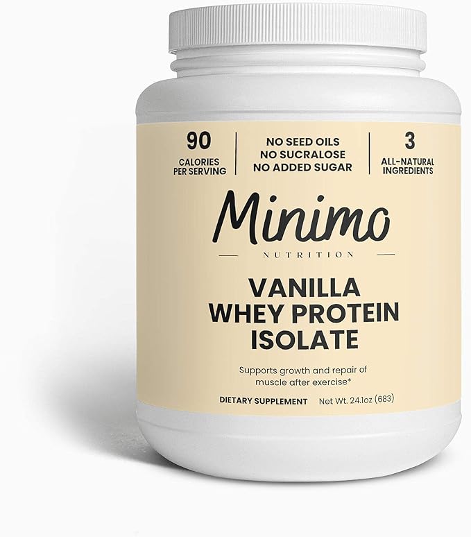 Whey Isolate Protein Powder Vanilla Only 3 Ingredients Whey Protein Isolate No Seed Oils No Added Sugar No Sucralose 1.51 lbs