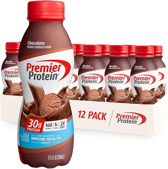 Premier Protein Shake MINIs Vanilla 22g Protein 120 Calories 1g Sugar 8.75fl oz Pack of 12 &amp Shake Chocolate 30g Protein 1g Sugar 24 Vitamins Minerals Nutrients