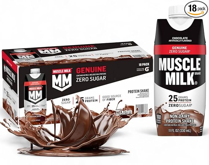 Muscle- Milk High Protein Chocolate Shake 25g Protein 11 fl oz Bottles (18 Pack) – Custom bundled by MOOCHI