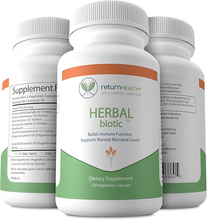 Herbal Biotic Immune Support Vitamins Natural Immune System Booster for Adults Immune Support Supplement Enriched with Cat’s Claw for Probiotic Balance Digestive Health 120 Vegan Capsules