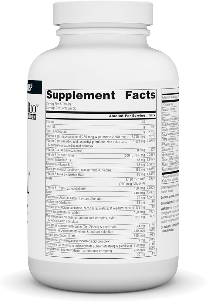 Source Naturals Elan Vital Multiple - Supports Brain Heart Liver Immune Energy Boost - 180 Tablets