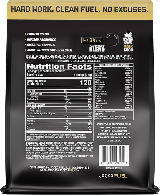 Jocko Fuel Protein 2 Pack Bundle - Jocko Mölk Chocolate + Vanilla (2 Flavors) (2lb Each)