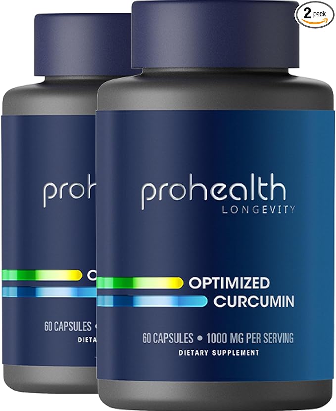 ProHealth Turmeric Curcumin Supplement: 285 Times More Bioavailable- Developed by Neuroscientists. 1000 mg Concentrated Longvida Curcumin Extract Per Serving (60 X 500mg Capsules/Bottle) 2 Pack