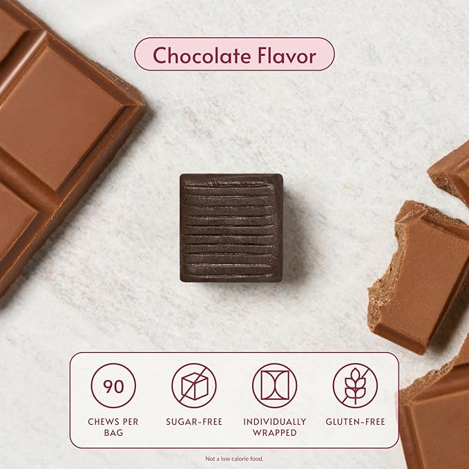 Bariatric Advantage Calcium Citrate Chewy Bites 500 mg - Highly Absorbable &amp Digestible - Vitamin D3 - Easily Chewable Calcium Supplement - Chocolate Flavor - 90 Count