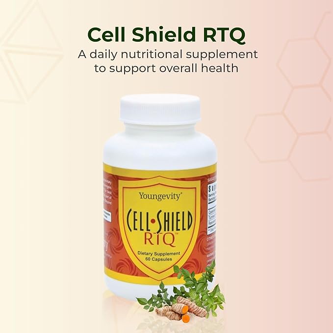 Youngevity Resveratrol Turmeric Quercetin RTQ Cell Shield - 60 Capsules (Pack of 2)