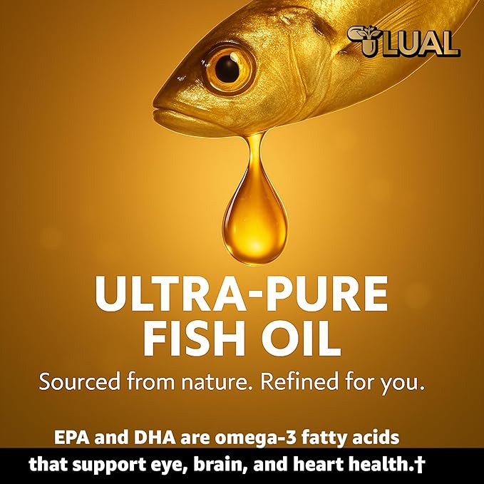 Omega-3 Mini from Fish Oil 1000mg Softgels. Small Burpless Capsules with EPA &amp DHA Lemon Flavor Non-GMO 120 Count