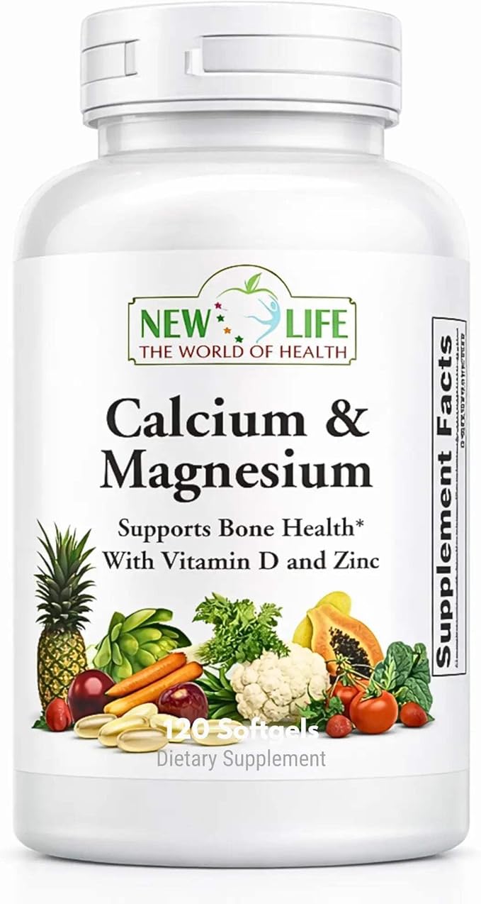 New Life Calcium Magnesium D3 &amp Zinc Bone Support 120 Softgels