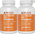 NUU3 Gut Health 365 - Digestive Enzymes &amp Probiotic Supplement for Women &amp Men - Bloating &amp Digestion Relief - Supports Gut Microbiome &amp Healthy Immune Function - 60 Capsules (Pack of