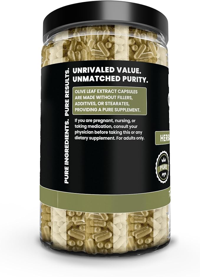 PURE ORIGINAL INGREDIENTS Olive Leaf (730 Capsules) No Magnesium Or Rice Fillers