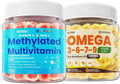 Methylated Multivitamin for Women &amp Men Gummies w/ Omega-3 Calcium D3 K2 + Omega 3-6-7-9 Gummies Organic Sea Buckthorn Oil 1200MG &amp Flaxseed Oil 500MG Vegan Omega 7 Supplement w/Vitamin A