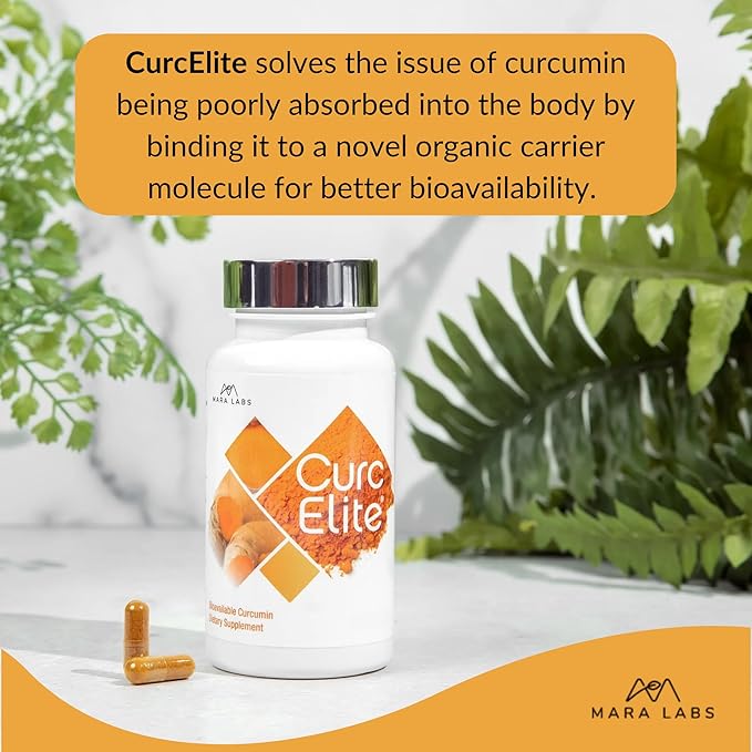 Mara Labs CurcElite Curcumin | Turmeric Extract 95% Curcuminoids | Vegan No Fillers and Non-GMO | 30 Vegan Capsules