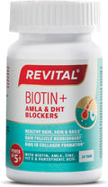 Revital Biotin+ with Amla and DHT Blockers for Hair Growth | Biotin Amla Zinc Vitamin E &amp Pantothenic Acid | Supports Hair Strength &amp Skin Health | 50 Tablets