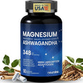 Magnesium Ashwagandha Complex | High-Absorption Multi Magnesium for Stress Sleep Muscle &amp Heart Health | Vegan Non-GMO Gluten-Free Made in USA 90 Capsules