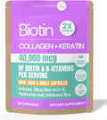 2X Stronger Hair Growth &amp Nail Strength Capsules – 10000 mcg Biotin 620 mg Collagen &amp 100mg Keratin – Thicker Fuller Hair Stronger Nails Radiant Skin – Clinically Proven in 30 Days.