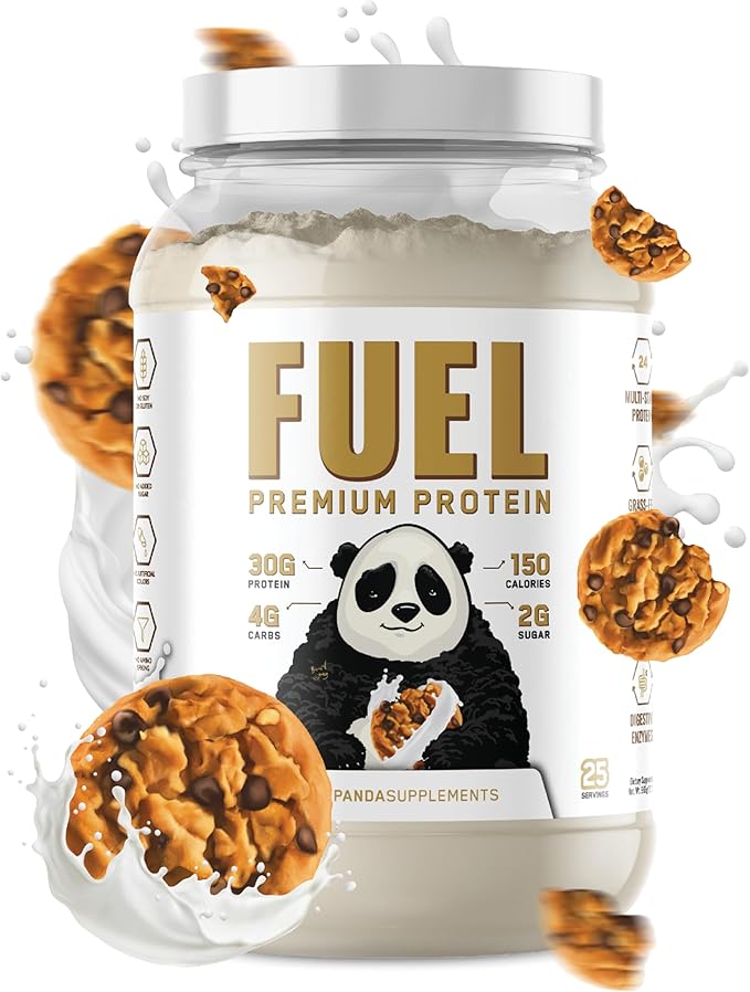 Underground Bio Labs Panda Fuel Premium Protein WheyHydrolyzed CollagenCaseinProbiotics Enzymes Keto FriendlyTime Release 25 Servings (2.5 Pound Cookies &amp Cream)